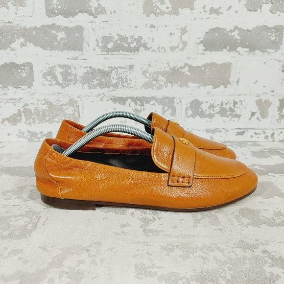 Tory Burch Classic Brown Leather Slip On Loafer B575 - Picture 5 of 10